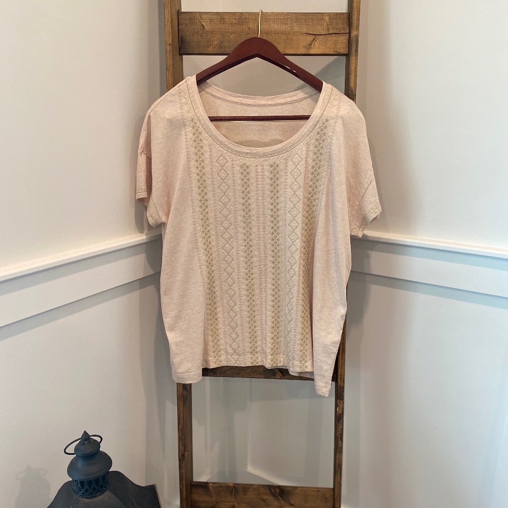 J.Jill Pure Jill Embroidered Scoop-Neck Tee